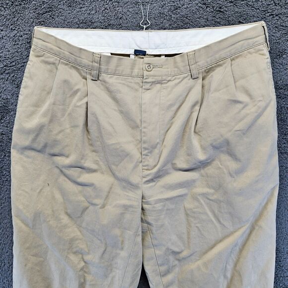 Polo by‎ Ralph Lauren Pants Mens 36x32 Beige Pleated Front Cuffed Chino - Picture 2 of 12